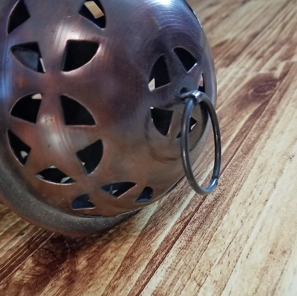 Rustic Metal Star Lantern Candle Holder Votive 8.5 Inch Brown